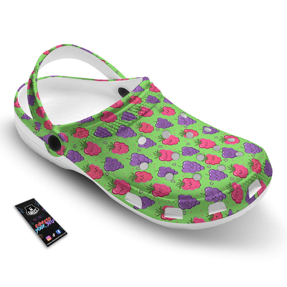 Grape Cute Print Pattern Clog-grizzshop