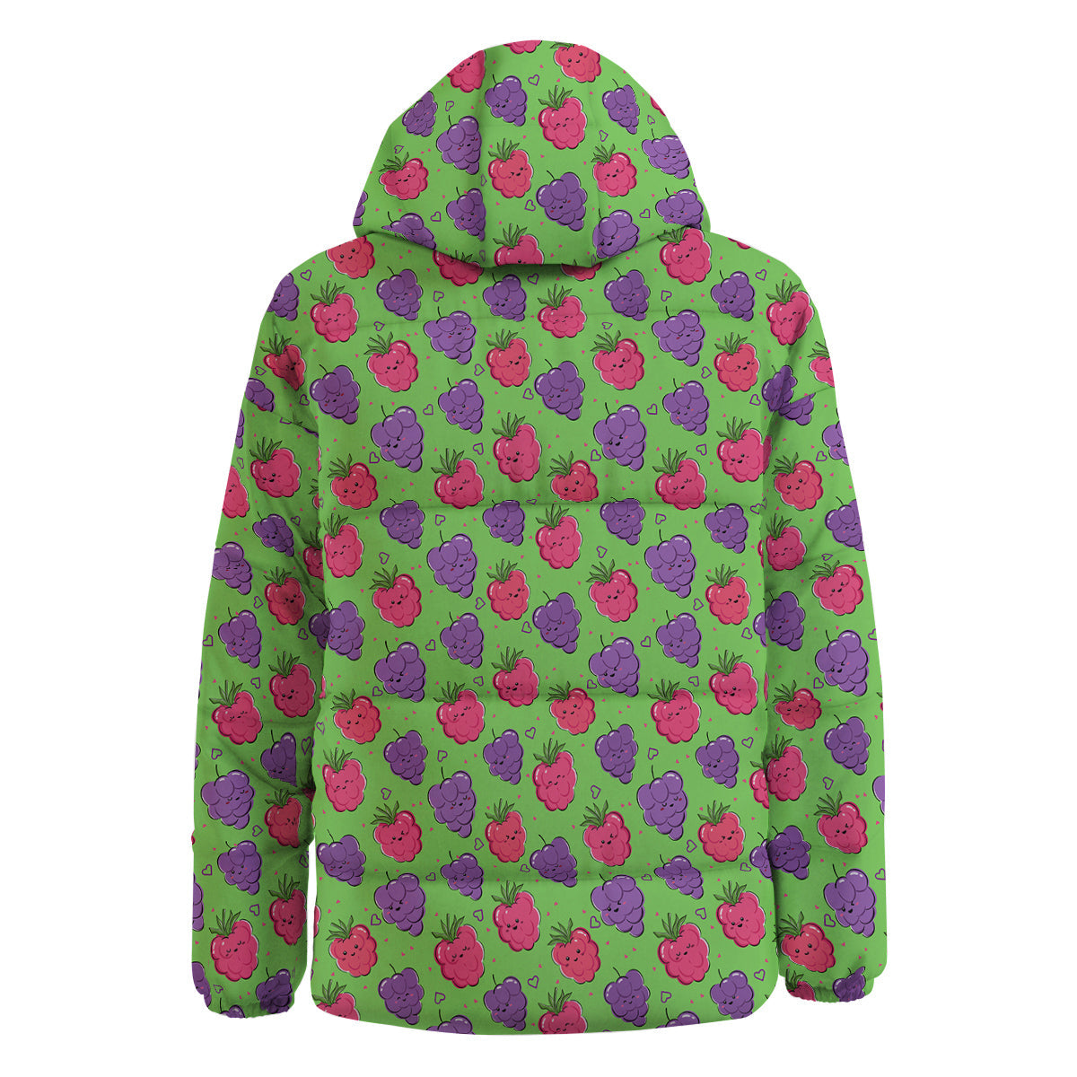 Grape Cute Print Pattern Down Jacket-grizzshop