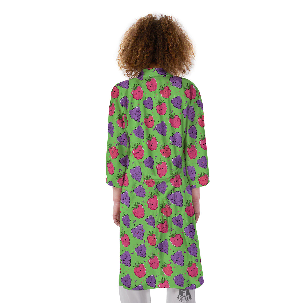 Grape Cute Print Pattern Kimono-grizzshop