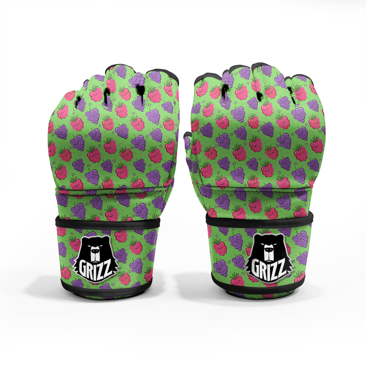 Grape Cute Print Pattern MMA Gloves-grizzshop