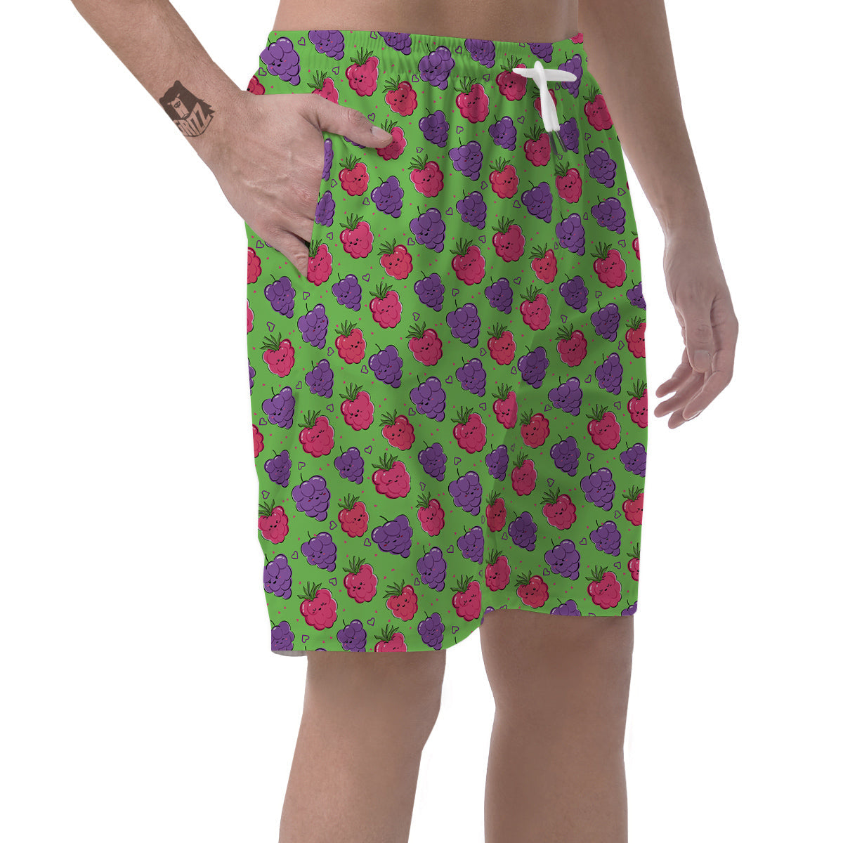 Grape Cute Print Pattern Men's Shorts-grizzshop