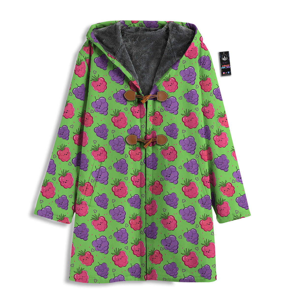Grape Cute Print Pattern Men's Windbreaker Jacket-grizzshop