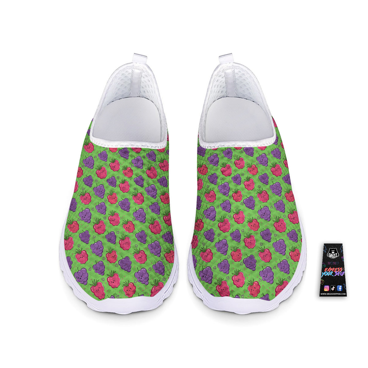 Grape Cute Print Pattern Nurse Shoes-grizzshop