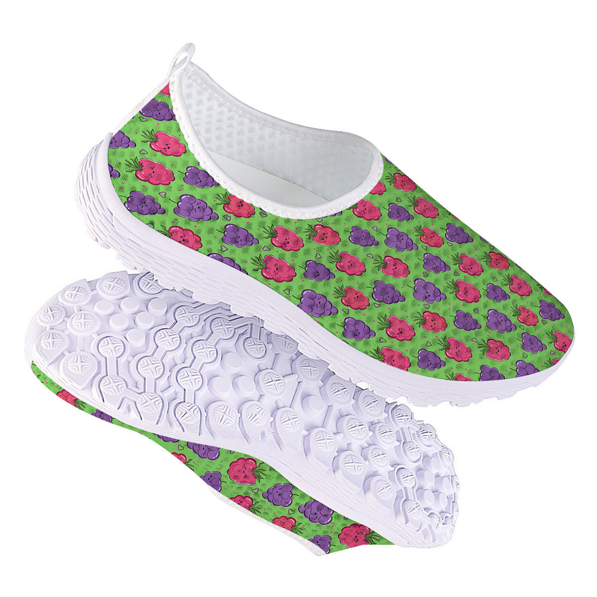 Grape Cute Print Pattern Nurse Shoes-grizzshop