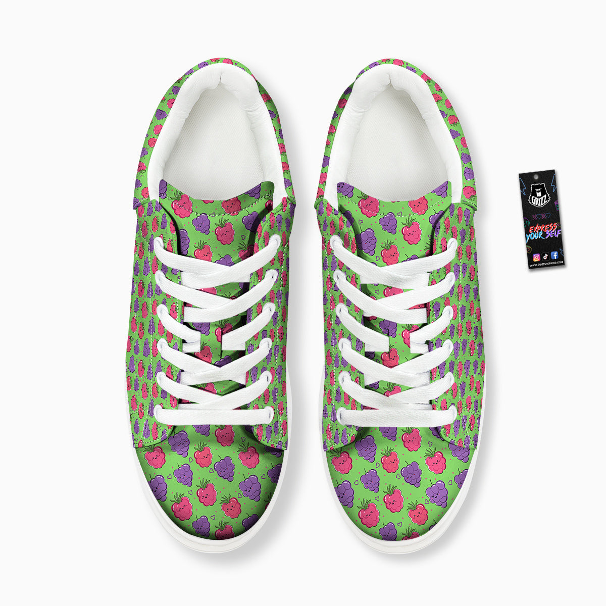 Grape Cute Print Pattern Platform Shoes-grizzshop