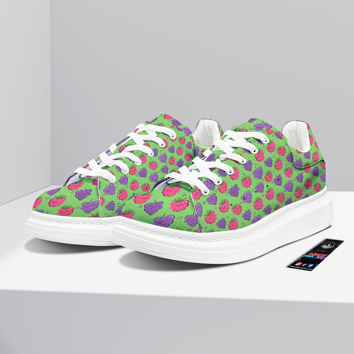 Grape Cute Print Pattern Platform Shoes-grizzshop