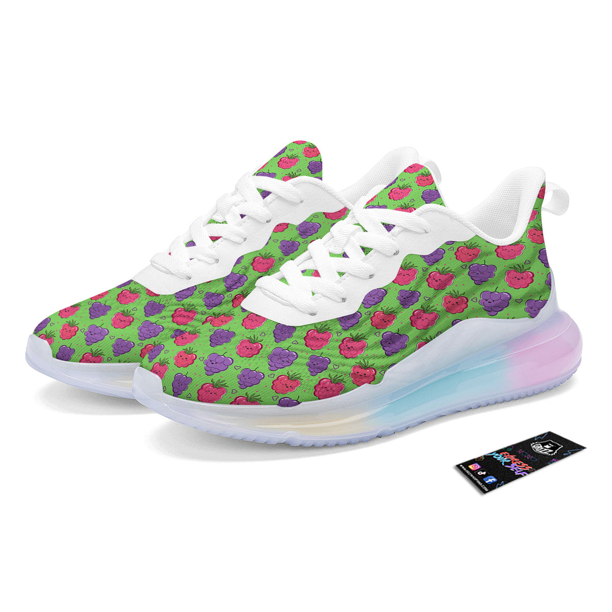 Grape Cute Print Pattern Running Sneakers-grizzshop