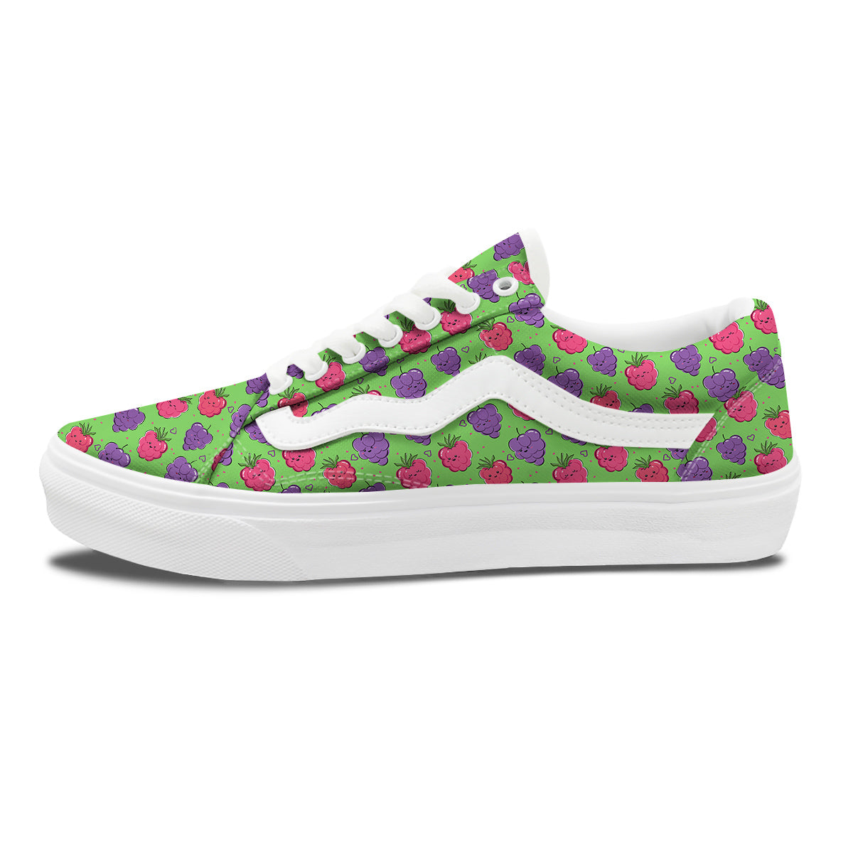 Grape Cute Print Pattern Skate Shoes-grizzshop