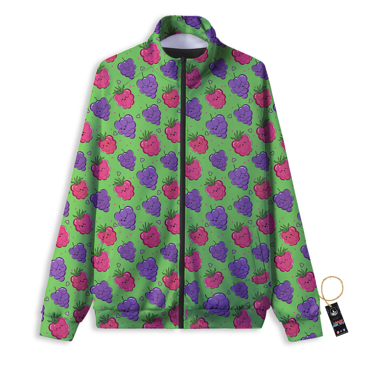 Grape Cute Print Pattern Track Jacket-grizzshop
