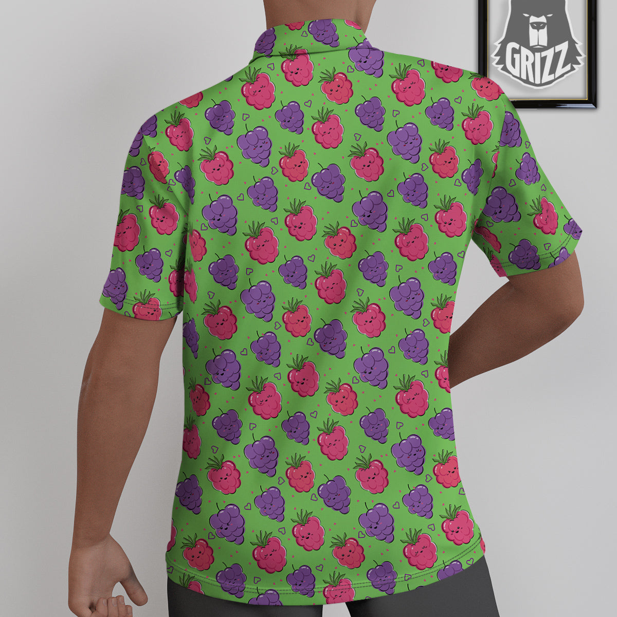 Grape Cute Print Pattern Untucked Shirts-grizzshop