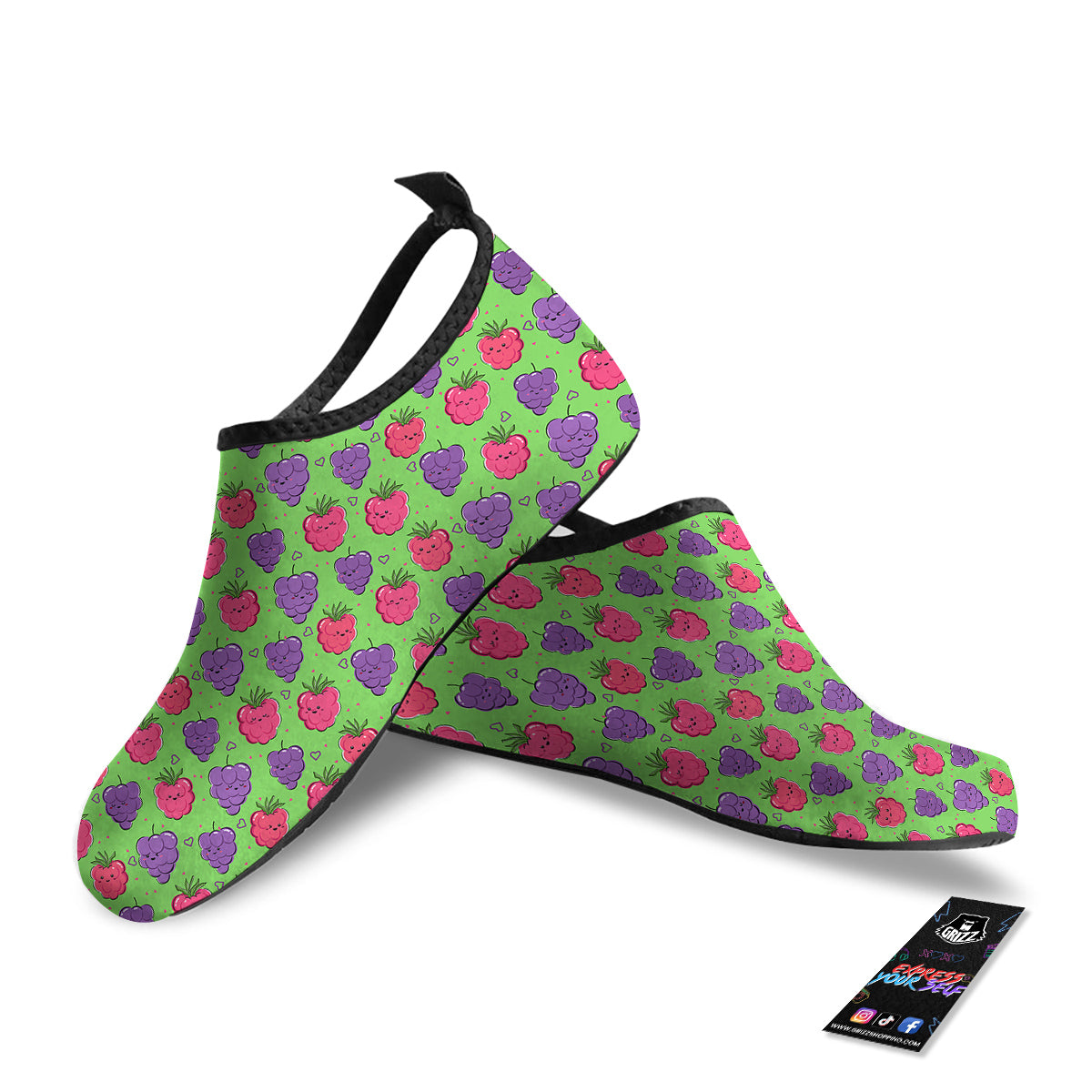 Grape Cute Print Pattern Water Shoes-grizzshop