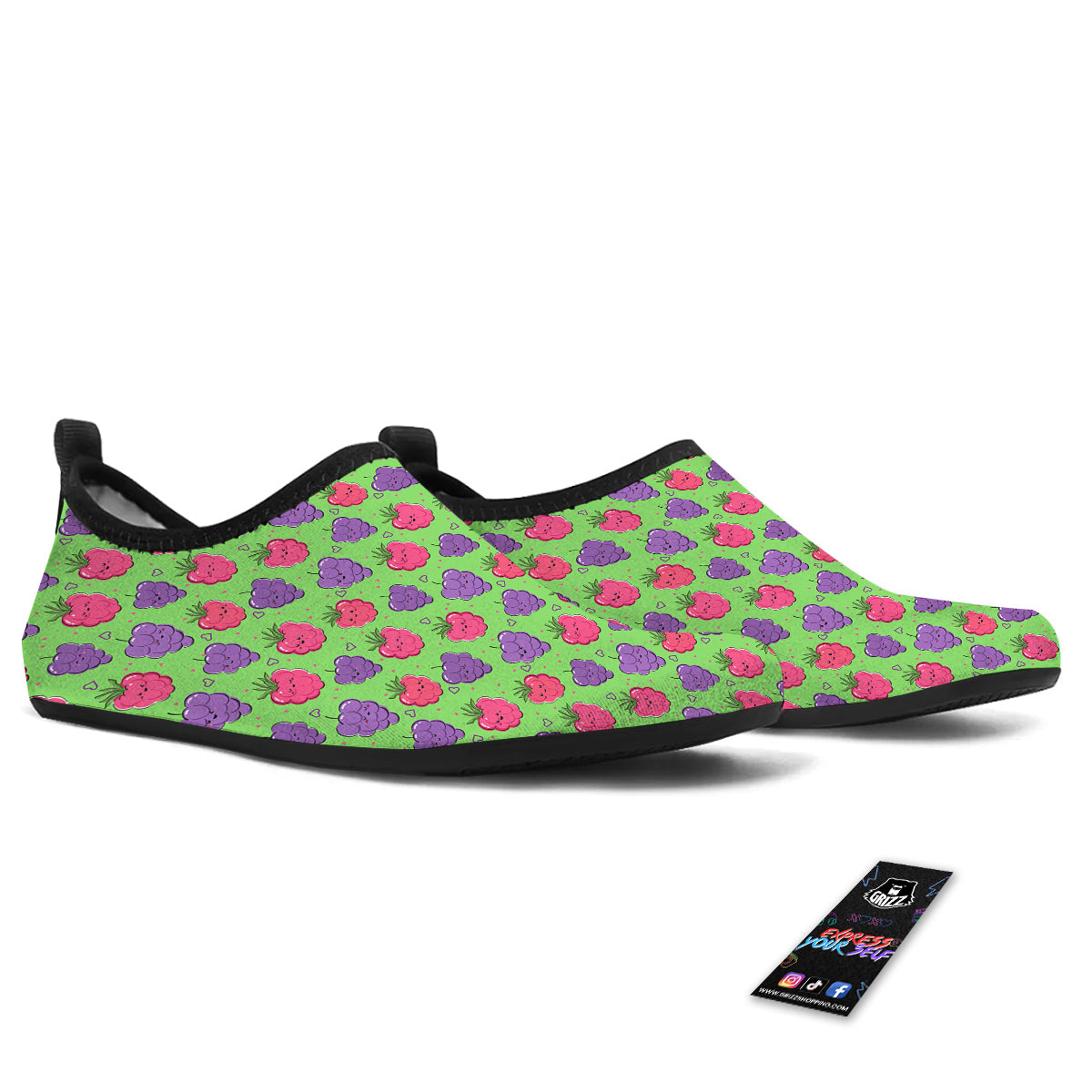 Grape Cute Print Pattern Water Shoes-grizzshop