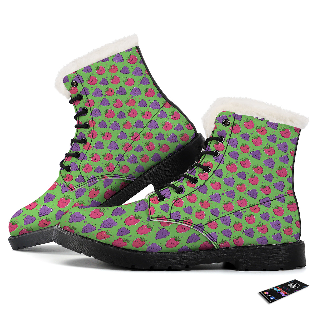 Grape Cute Print Pattern Winter Boots-grizzshop