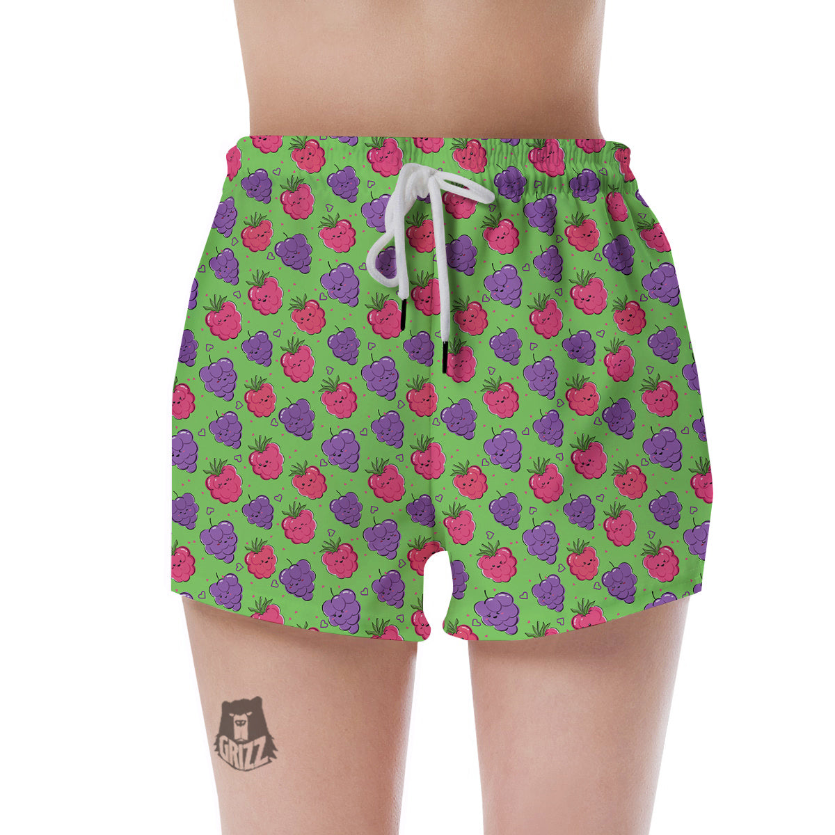 Grape Cute Print Pattern Women's Shorts-grizzshop