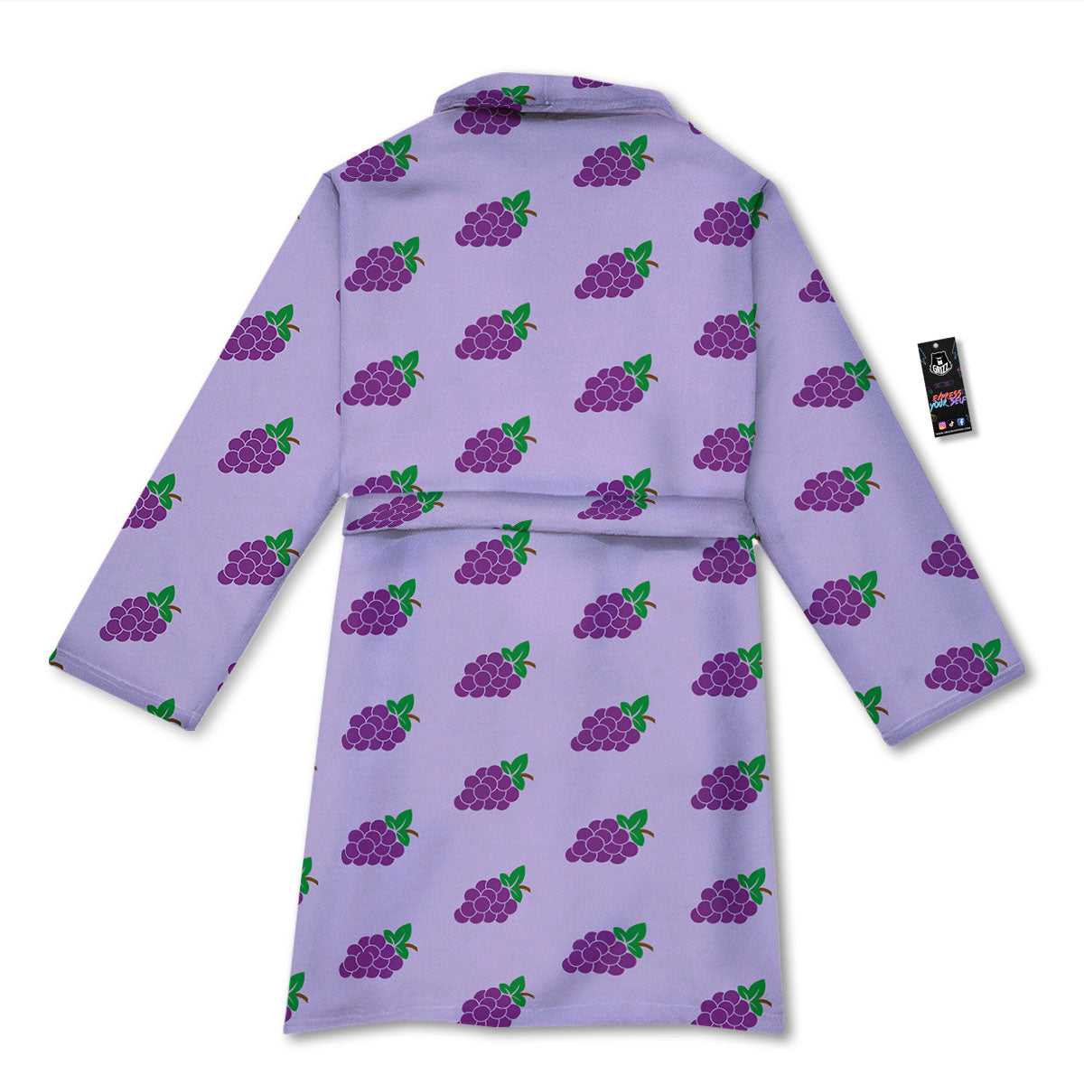 Grape Purple Print Pattern Bathrobe-grizzshop