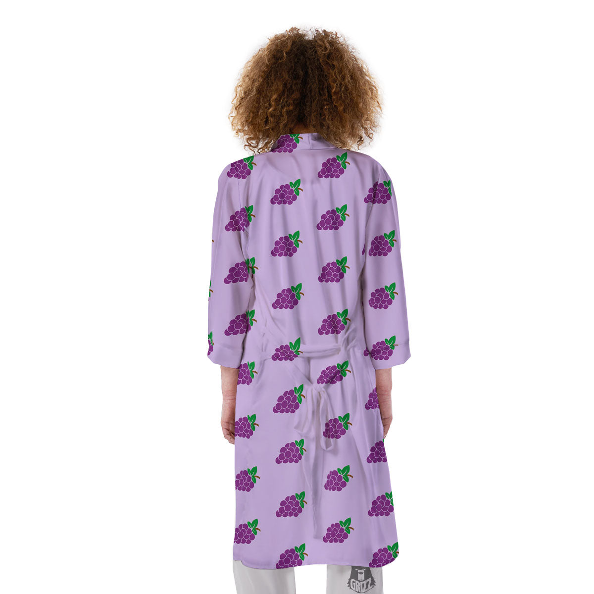 Grape Purple Print Pattern Kimono-grizzshop