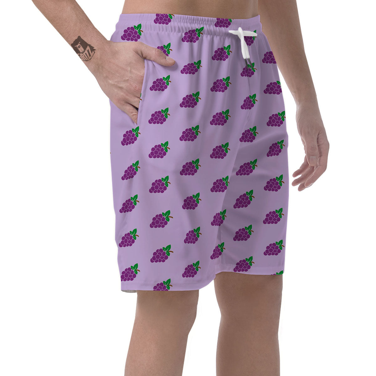 Grape Purple Print Pattern Men's Shorts-grizzshop