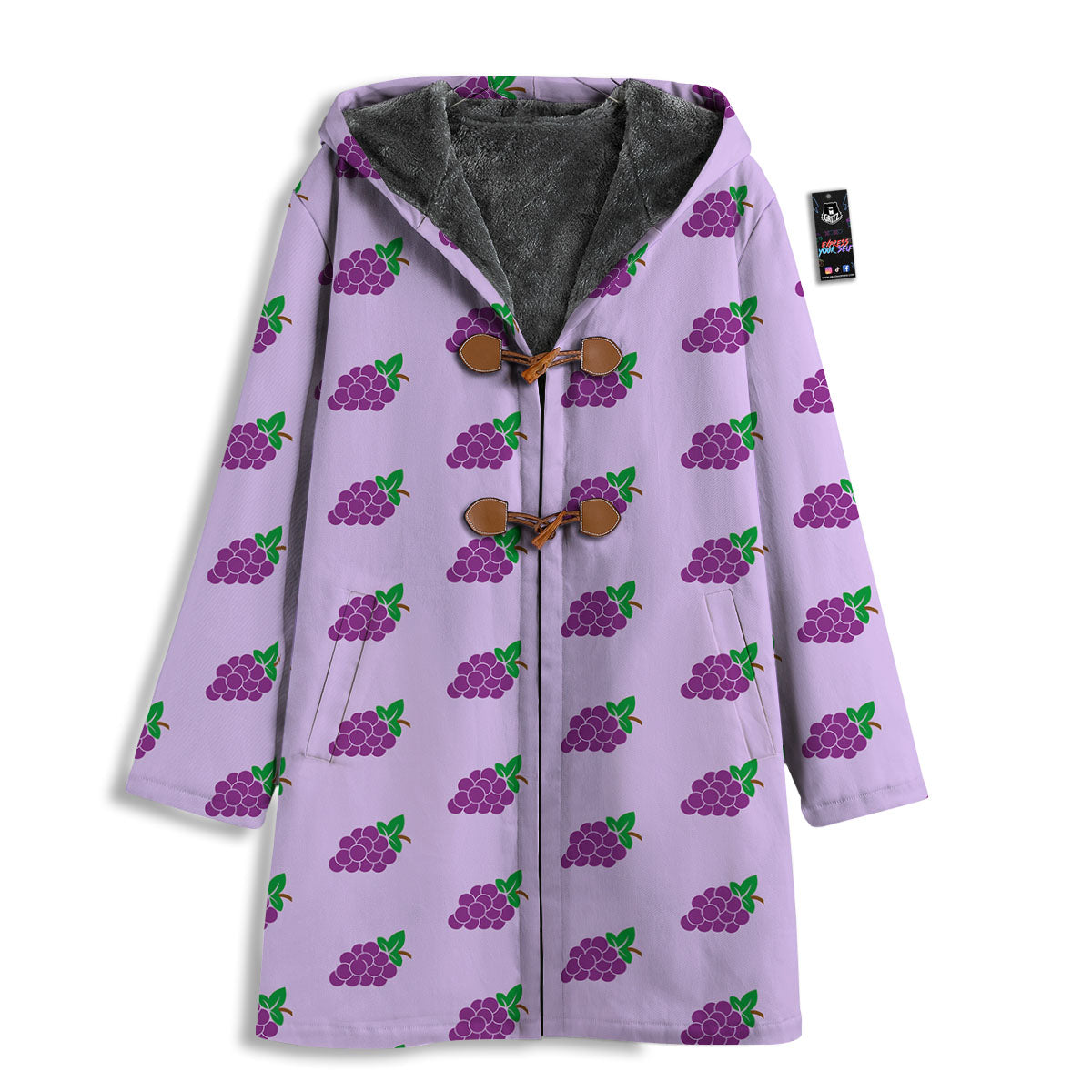 Grape Purple Print Pattern Men's Windbreaker Jacket-grizzshop