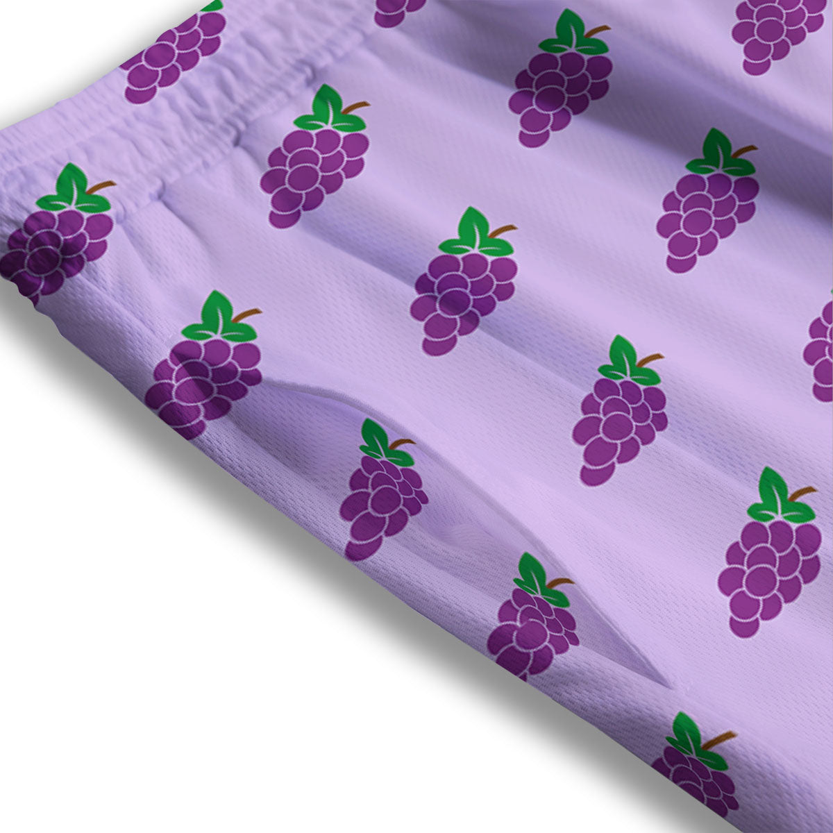 Grape Purple Print Pattern Mesh Shorts-grizzshop