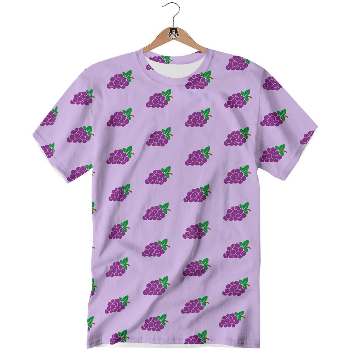 Grape Purple Print Pattern T-Shirt-grizzshop