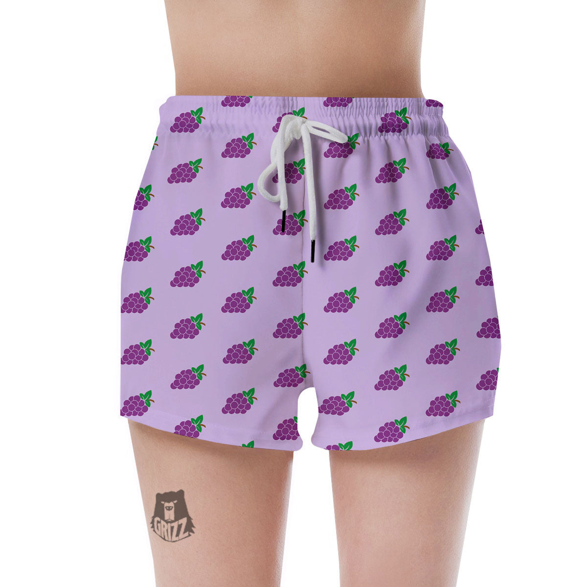 Grape Purple Print Pattern Women's Shorts-grizzshop