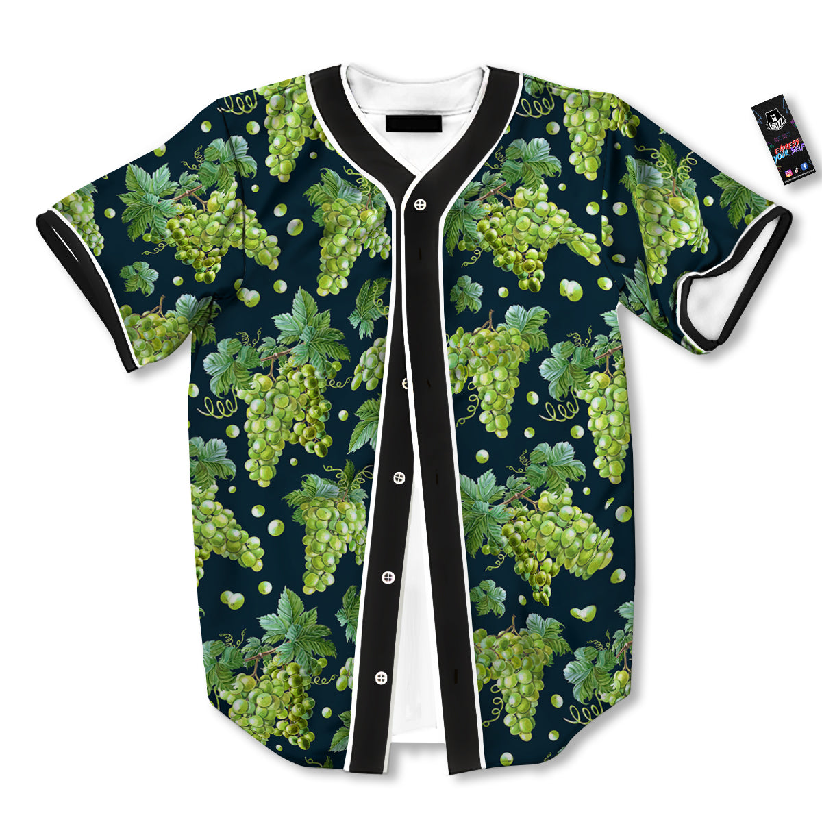 Grape Watercolor Print Pattern Baseball Jersey-grizzshop