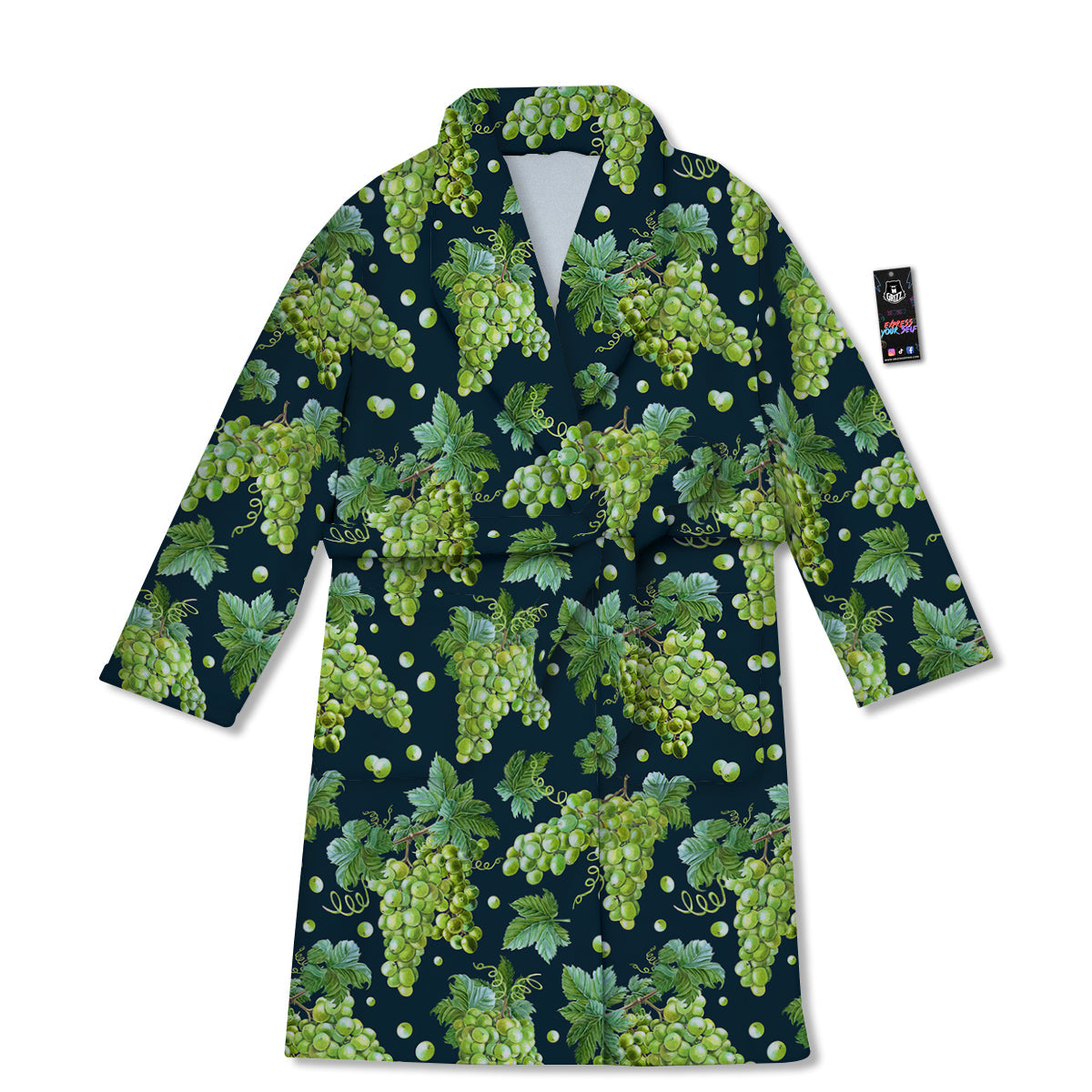 Grape Watercolor Print Pattern Bathrobe-grizzshop