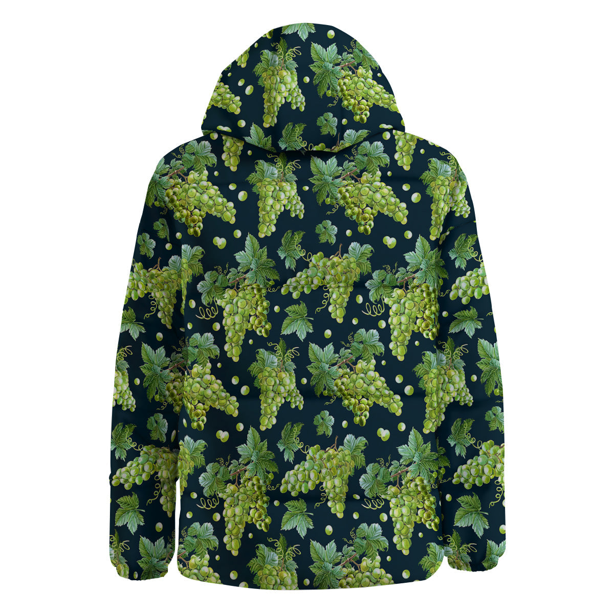 Grape Watercolor Print Pattern Down Jacket-grizzshop