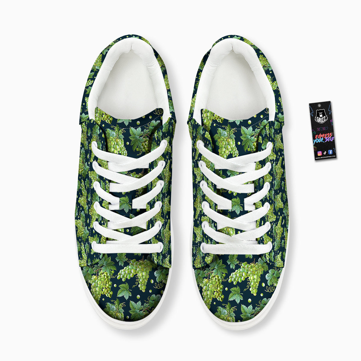 Grape Watercolor Print Pattern Platform Shoes-grizzshop