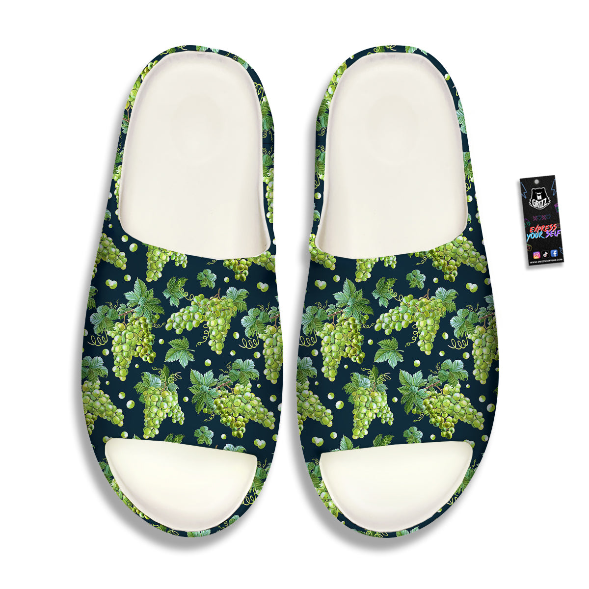 Grape Watercolor Print Pattern Sandals-grizzshop
