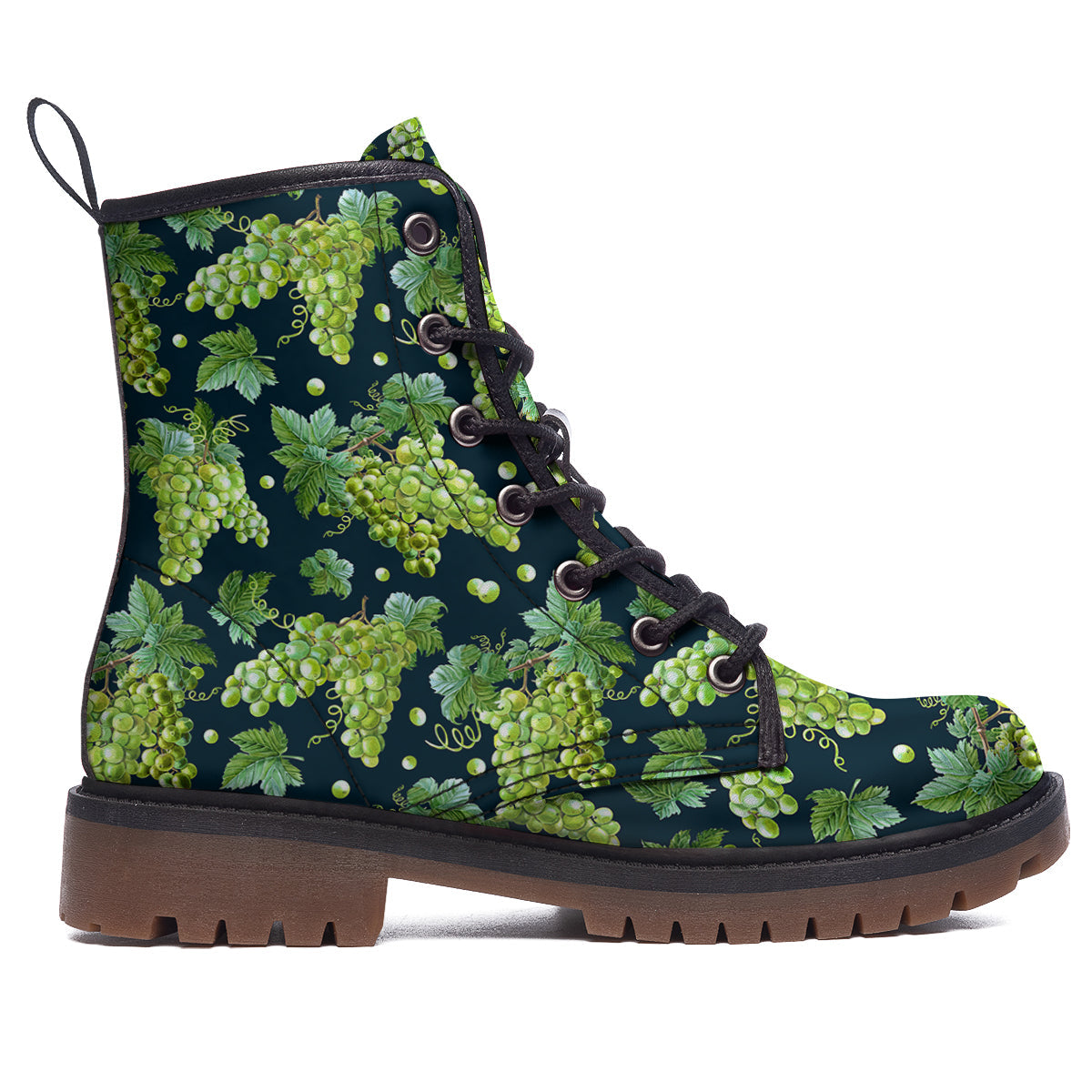 Grape Watercolor Print Pattern Work Boots-grizzshop