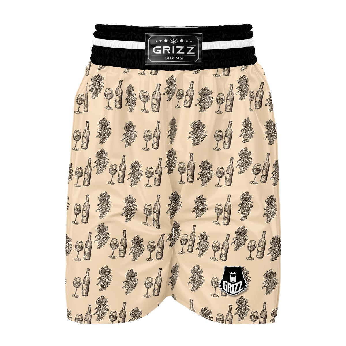 Grape Wine Pattern Print Boxing Shorts-grizzshop