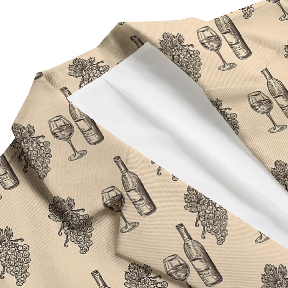 Grape Wine Pattern Print Men's Blazer-grizzshop