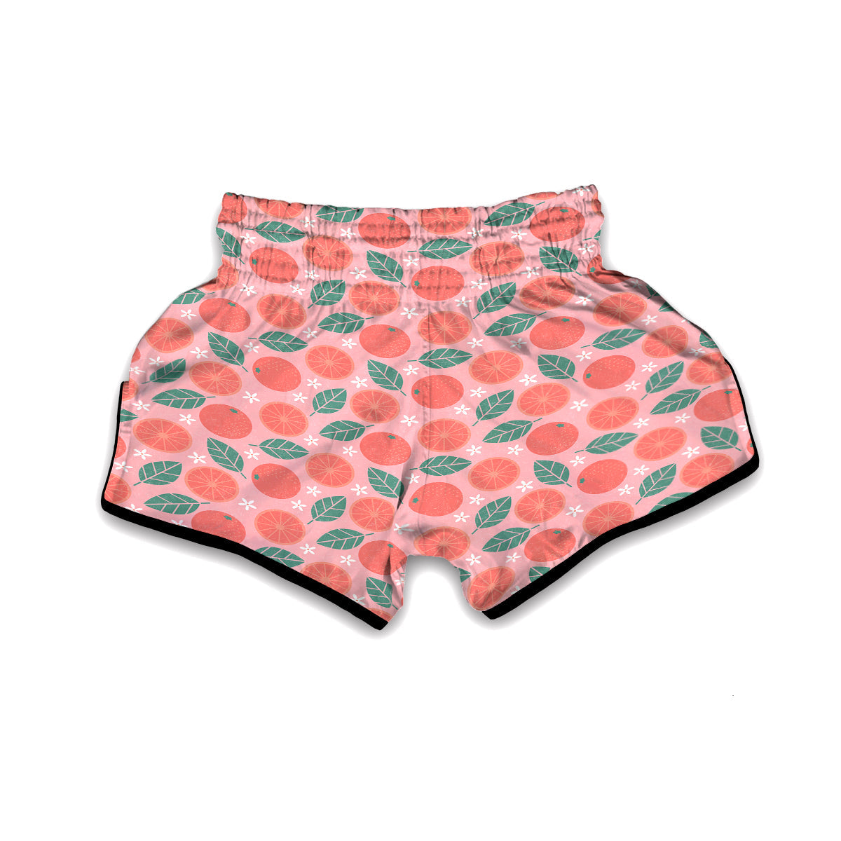 Grapefruit Vintagecolor Pink Print Pattern Muay Thai Boxing Shorts-grizzshop