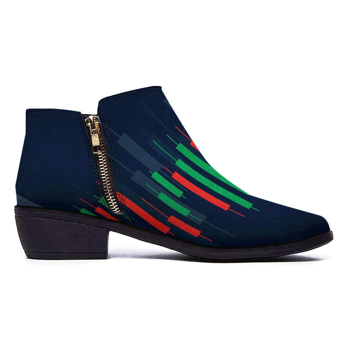 Graph Chart Candlestick Stock Print Ankle Boots-grizzshop