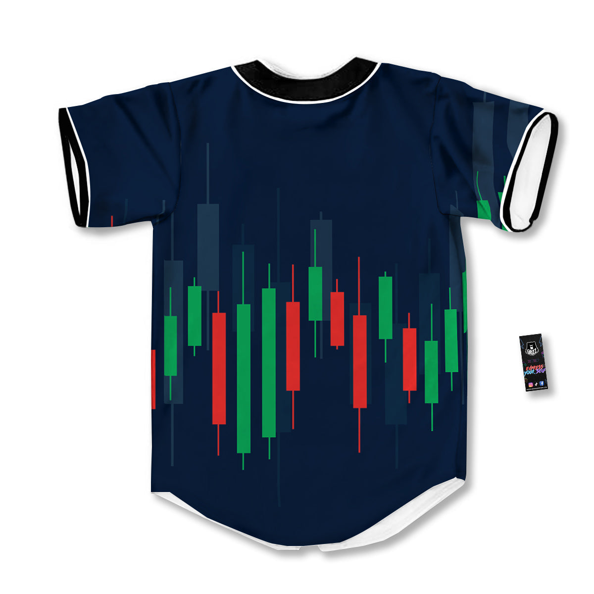 Graph Chart Candlestick Stock Print Baseball Jersey-grizzshop
