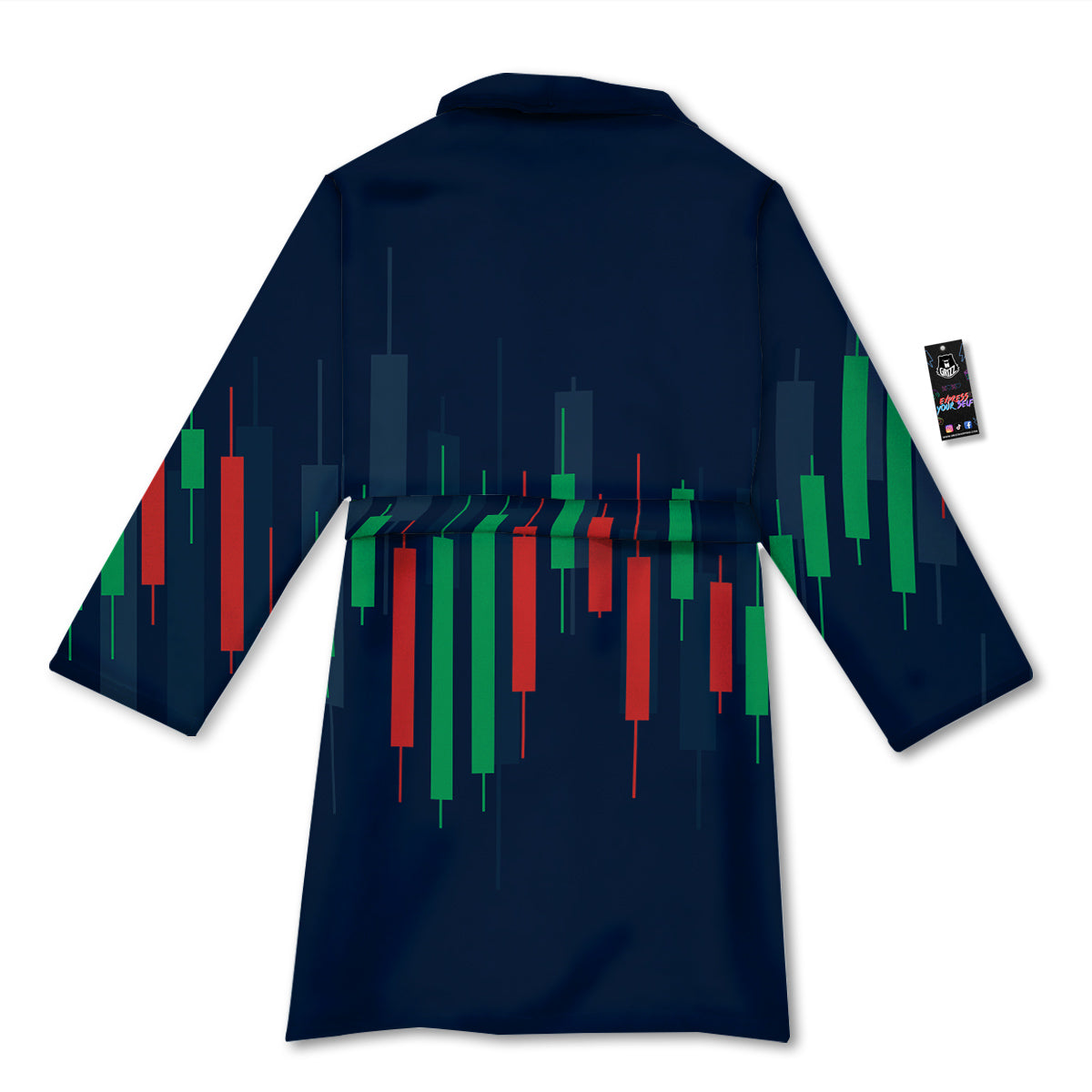 Graph Chart Candlestick Stock Print Bathrobe-grizzshop