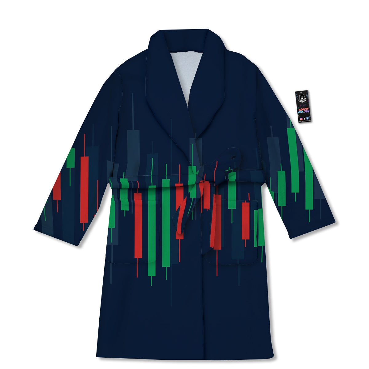 Graph Chart Candlestick Stock Print Bathrobe-grizzshop