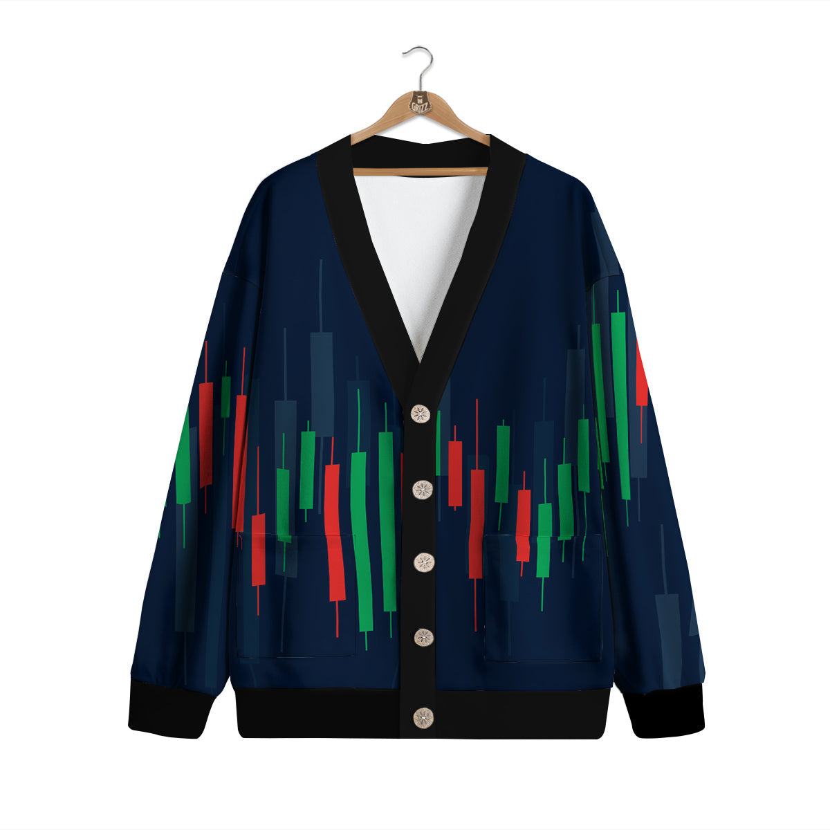 Graph Chart Candlestick Stock Print Cardigan-grizzshop