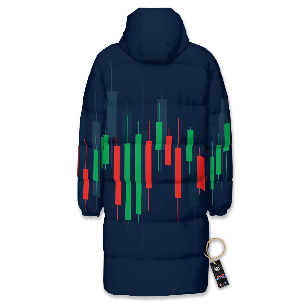 Graph Chart Candlestick Stock Print Long Down Jacket-grizzshop