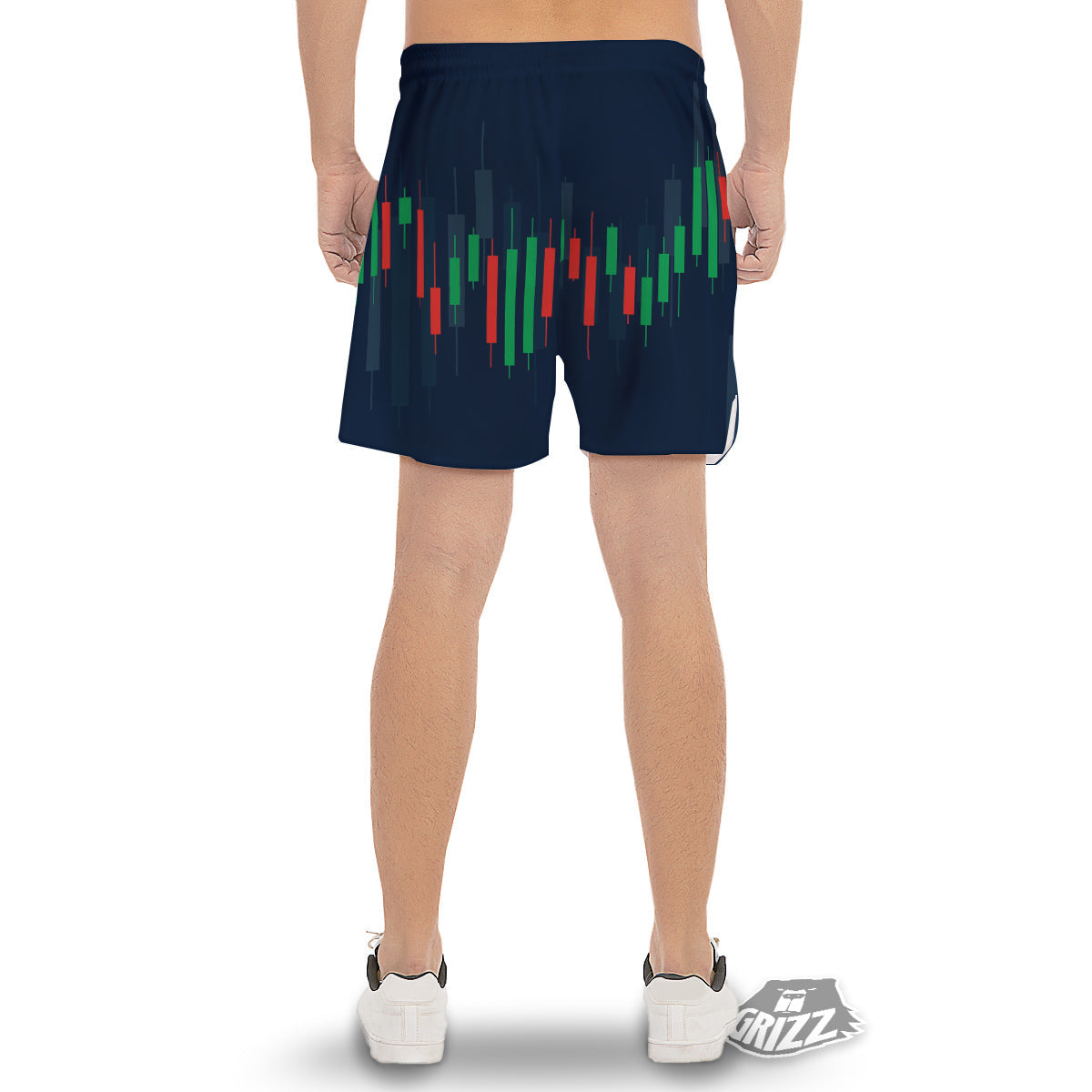 Graph Chart Candlestick Stock Print Men's Gym Shorts-grizzshop