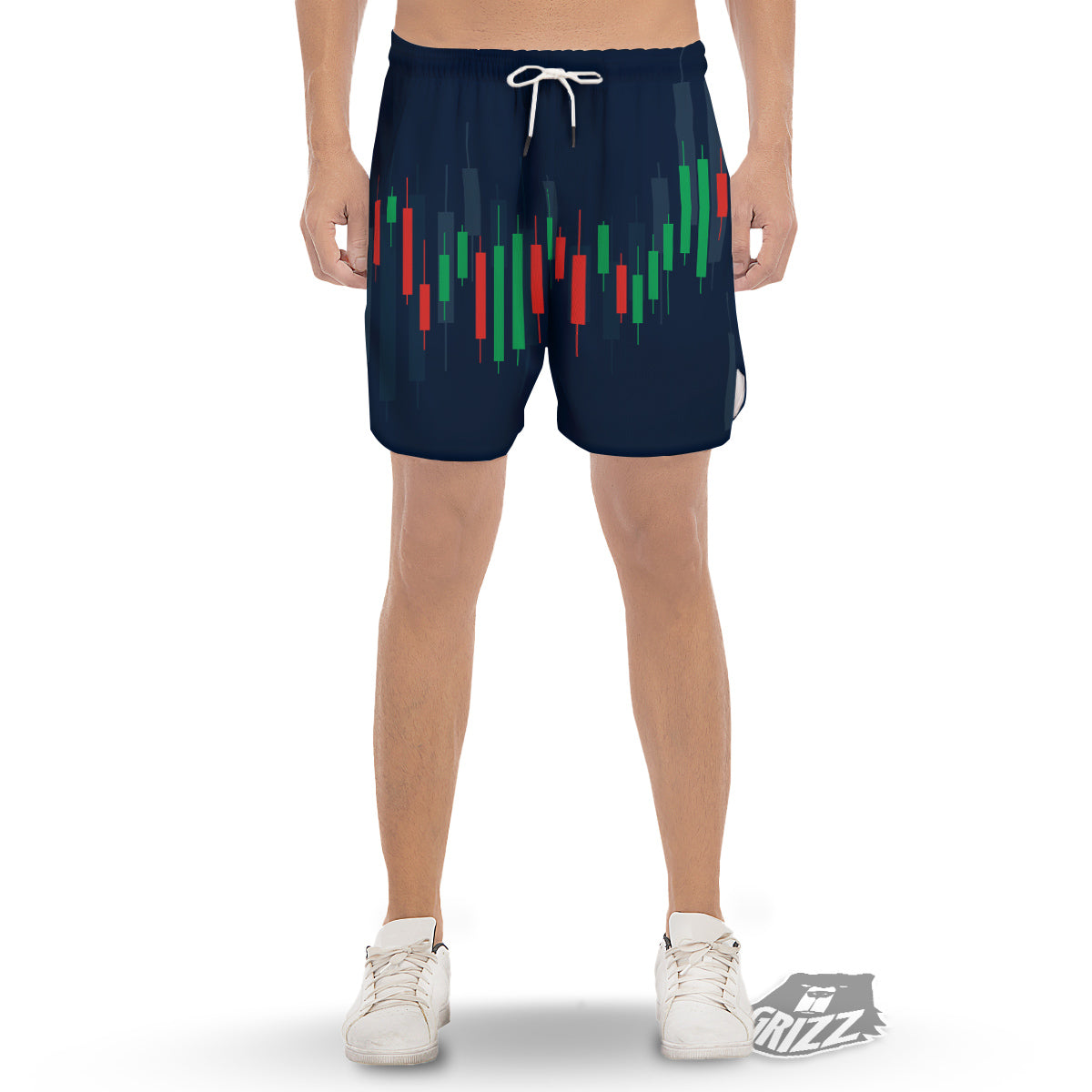 Graph Chart Candlestick Stock Print Men's Gym Shorts-grizzshop