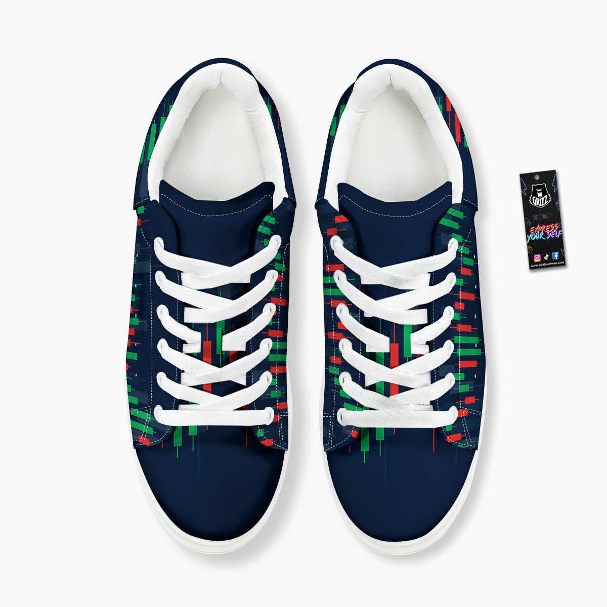 Graph Chart Candlestick Stock Print Platform Shoes-grizzshop