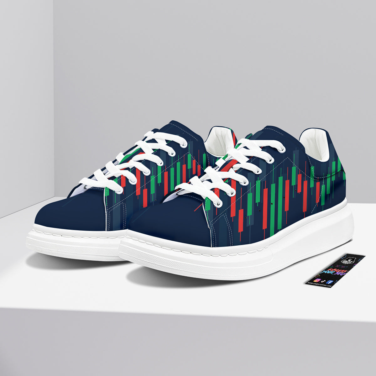 Graph Chart Candlestick Stock Print Platform Shoes-grizzshop