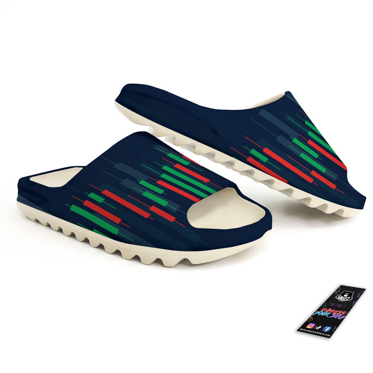 Graph Chart Candlestick Stock Print Sandals-grizzshop