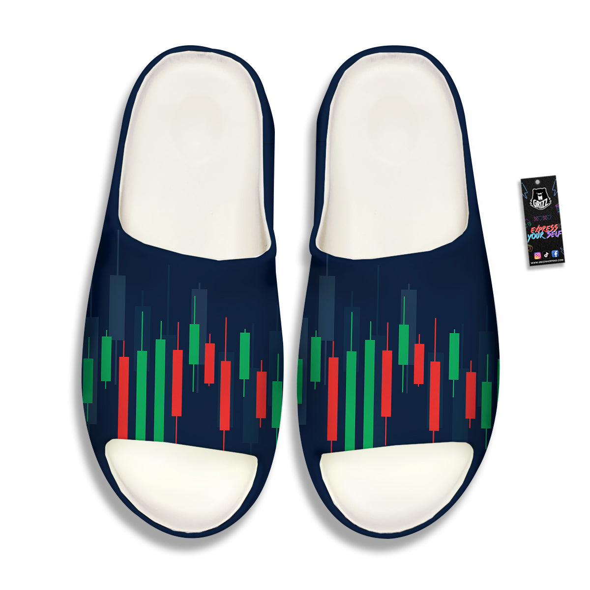 Graph Chart Candlestick Stock Print Sandals-grizzshop