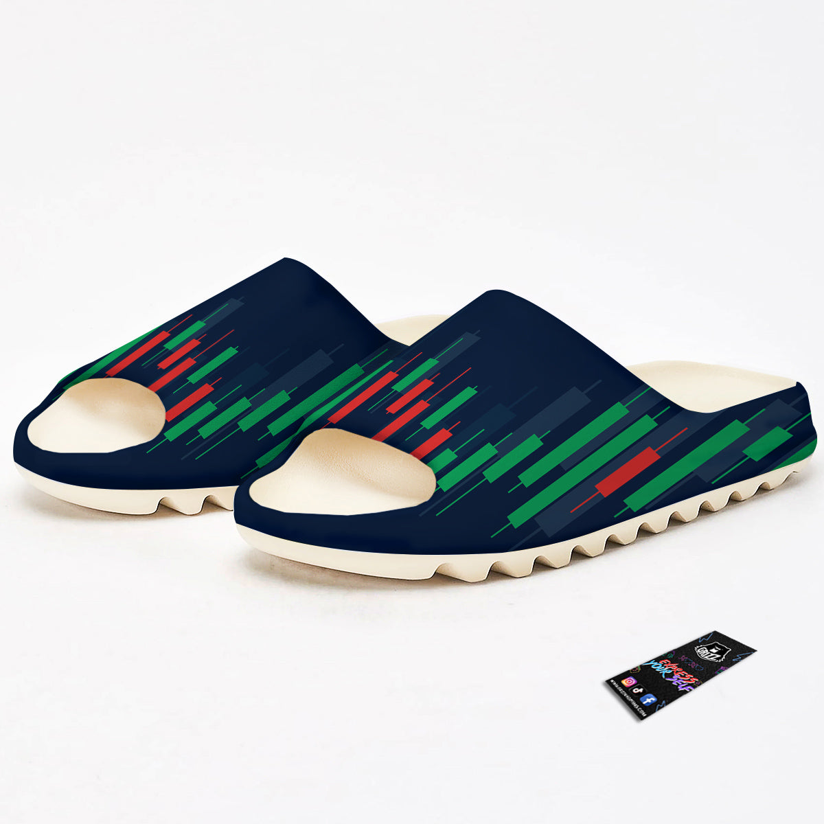 Graph Chart Candlestick Stock Print Sandals-grizzshop