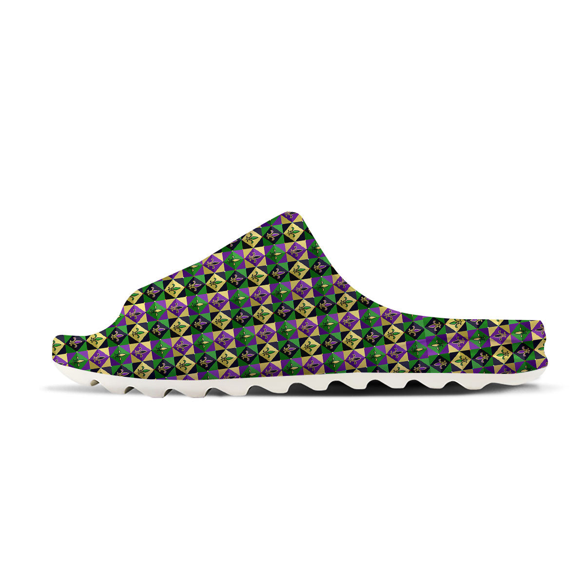 Gras Geometric Mardi Print Pattern Sandals-grizzshop