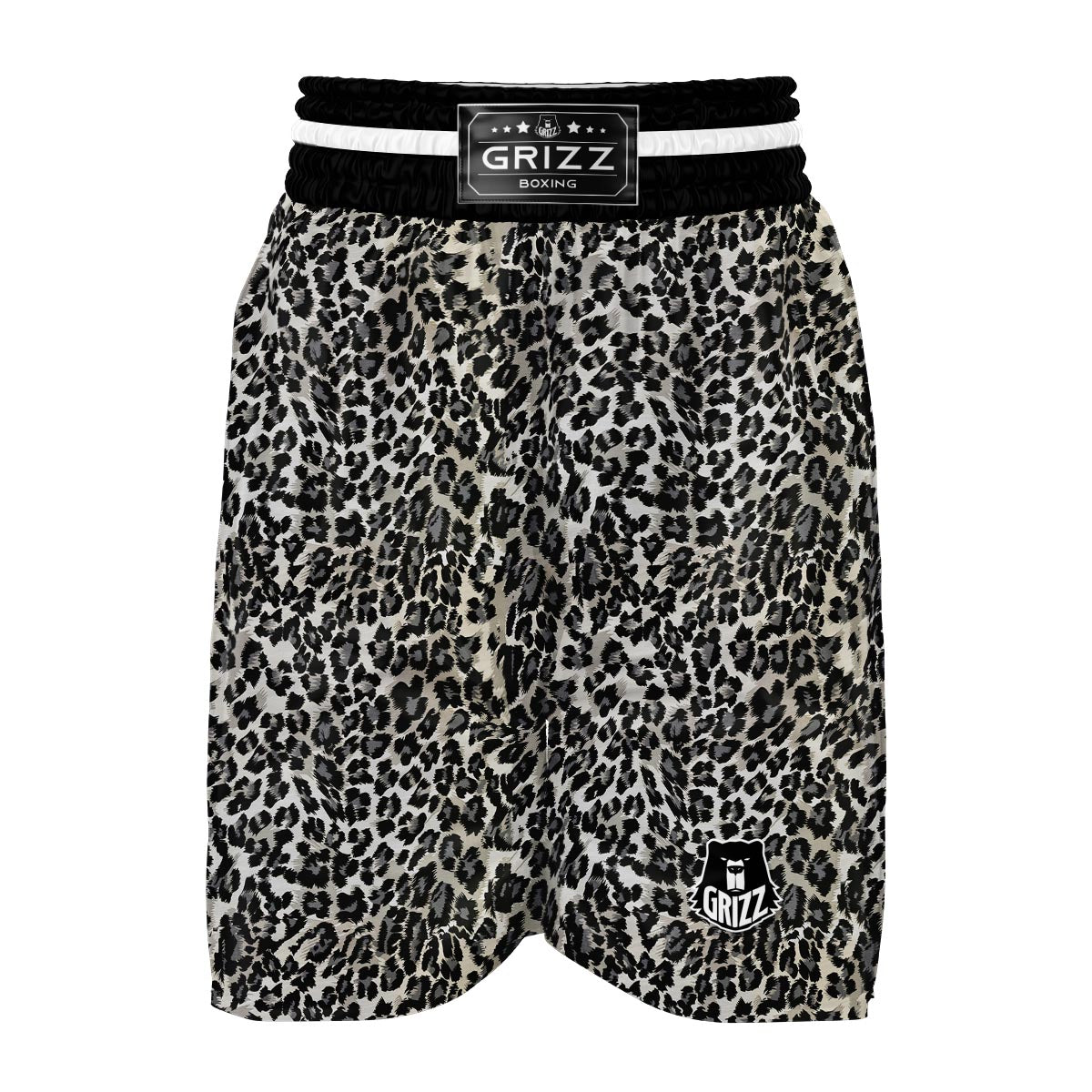 Gray Cheetah Leopard Pattern Print Boxing Shorts-grizzshop