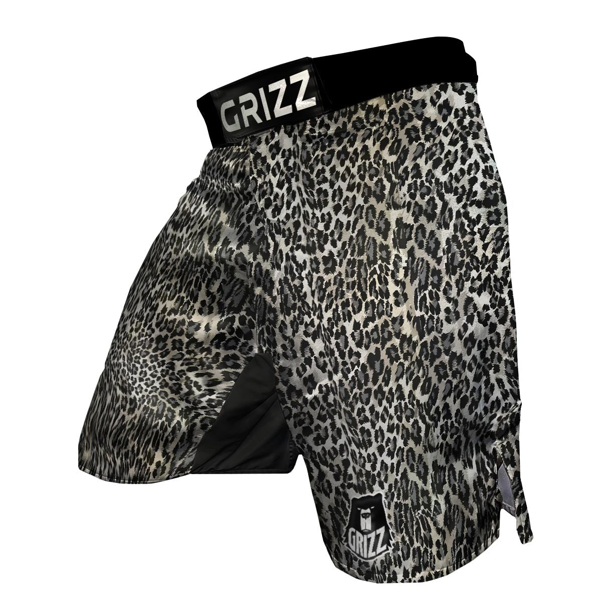 Gray Cheetah Leopard Pattern Print MMA Shorts-grizzshop